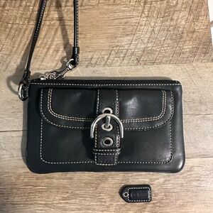 Coach  Black Leather Wristlet